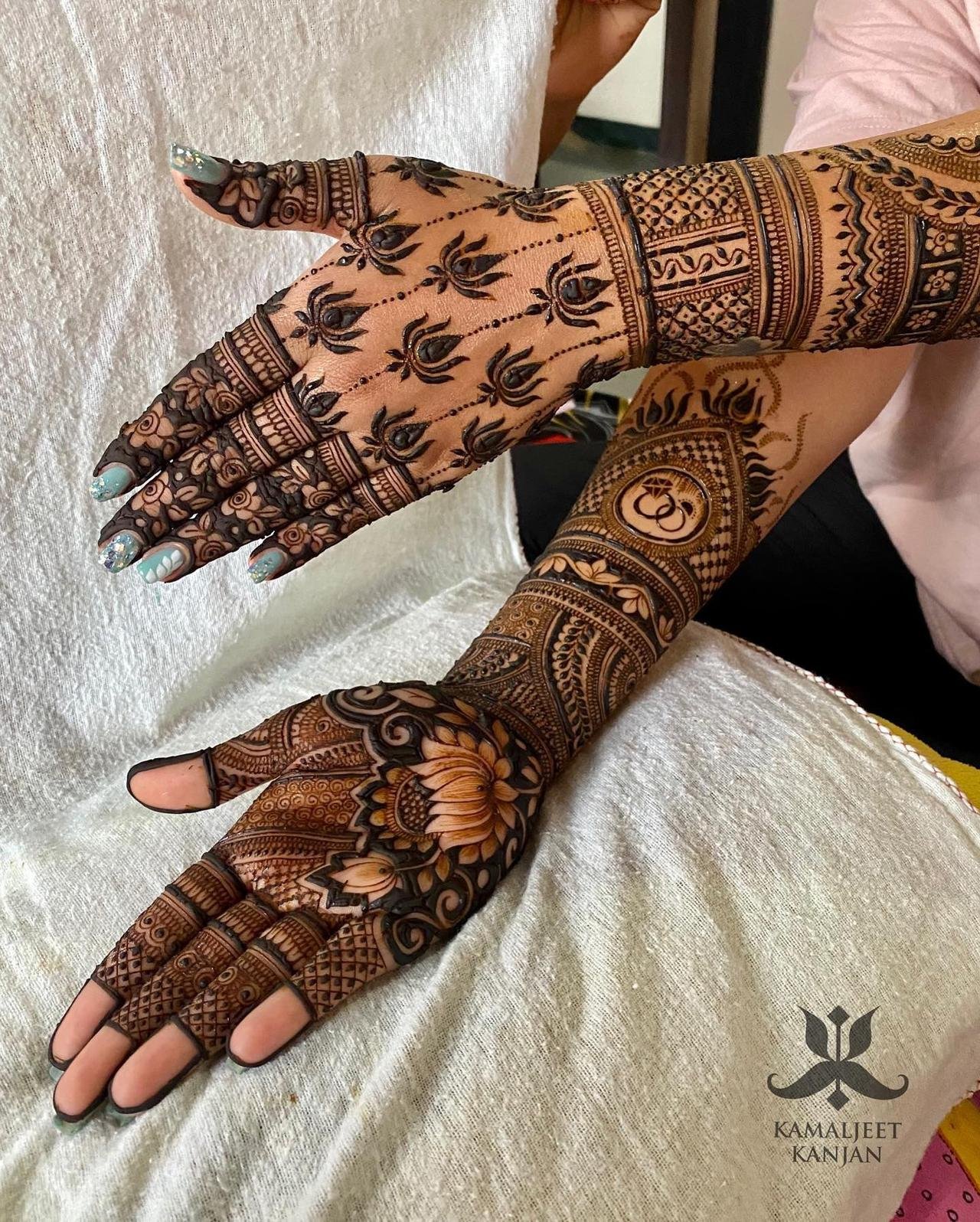 Traditional Dulhan Hand Henna Artwork